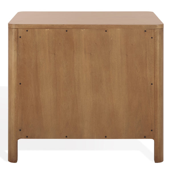 Safavieh Abbiava 3-drawer Wood Nightstand - Elegant Mahogany Design With Ample Storage For Rustic Charm Natural Wood Sfv7718a