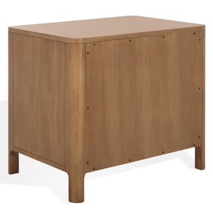 Safavieh Abbiava 3-drawer Wood Nightstand - Elegant Mahogany Design With Ample Storage For Rustic Charm Natural Wood Sfv7718a