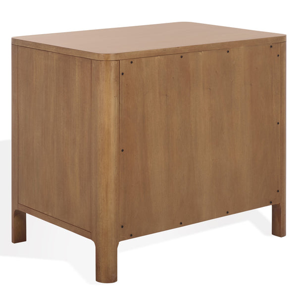 Safavieh Abbiava 3-drawer Wood Nightstand - Elegant Mahogany Design With Ample Storage For Rustic Charm Natural Wood Sfv7718a