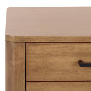 Safavieh Abbiava 3-drawer Wood Nightstand - Elegant Mahogany Design With Ample Storage For Rustic Charm Natural Wood Sfv7718a