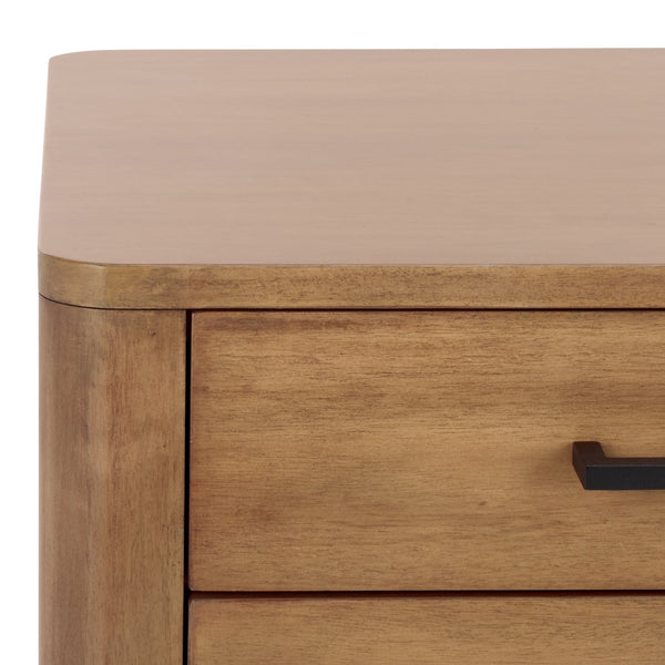 Safavieh Abbiava 3-drawer Wood Nightstand - Elegant Mahogany Design With Ample Storage For Rustic Charm Natural Wood Sfv7718a