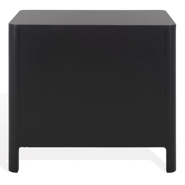 Safavieh Abbiava 3-drawer Wood Nightstand - Elegant Mahogany Design With Ample Storage For Rustic Charm Black Wood Sfv7718b