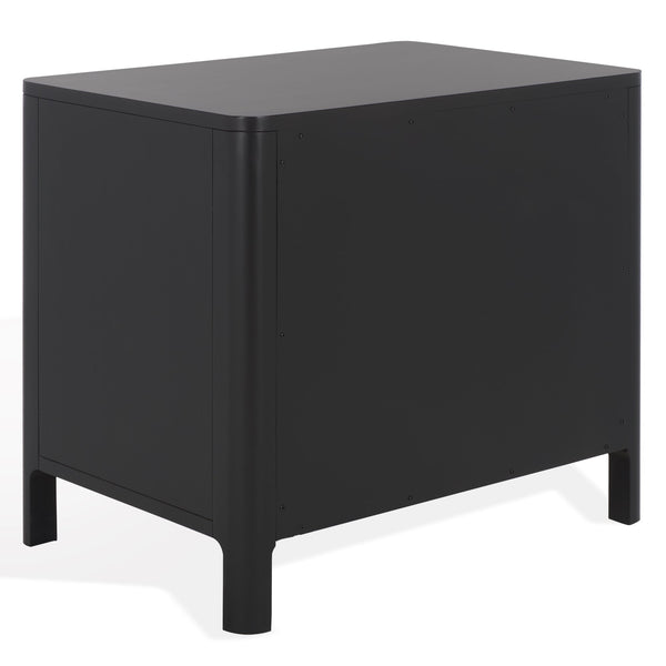 Safavieh Abbiava 3-drawer Wood Nightstand - Elegant Mahogany Design With Ample Storage For Rustic Charm Black Wood Sfv7718b