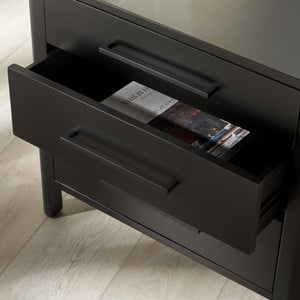 Safavieh Abbiava 3-drawer Wood Nightstand - Elegant Mahogany Design With Ample Storage For Rustic Charm Black Wood Sfv7718b