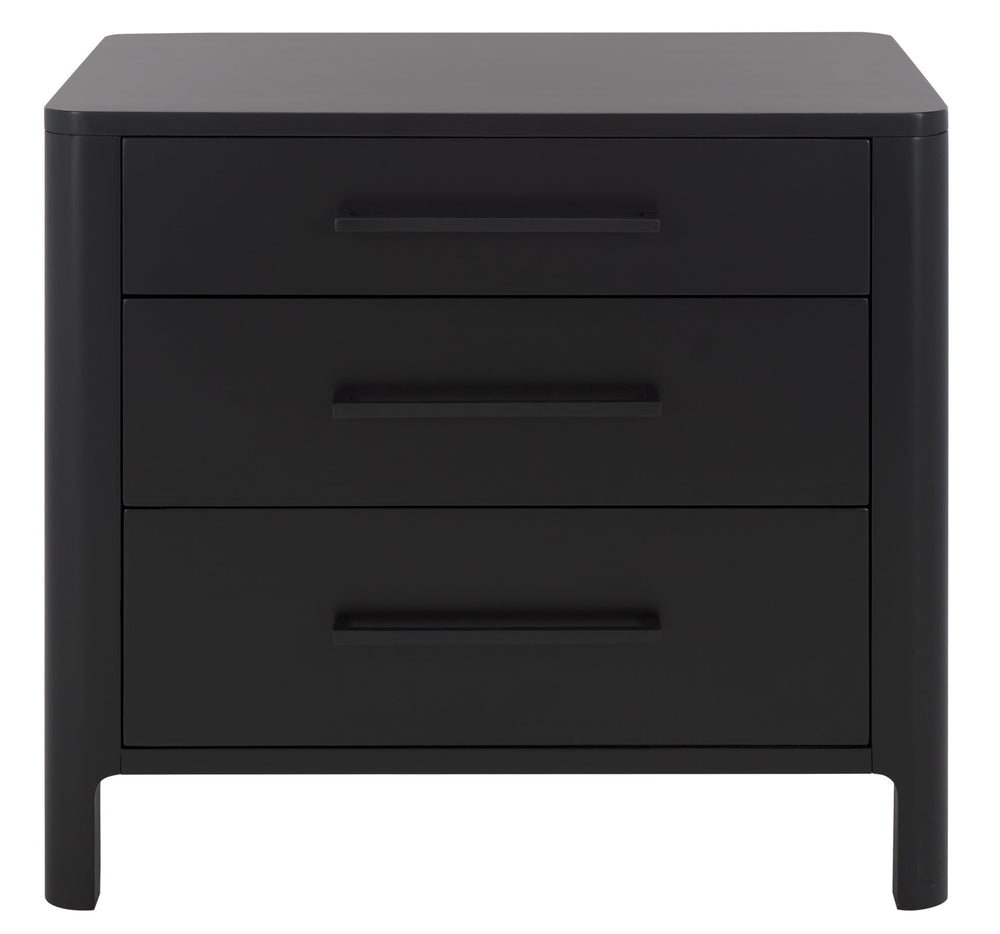 Safavieh Abbiava 3-drawer Wood Nightstand - Elegant Mahogany Design With Ample Storage For Rustic Charm Black Wood Sfv7718b