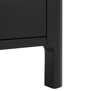 Safavieh Abbiava 3-drawer Wood Nightstand - Elegant Mahogany Design With Ample Storage For Rustic Charm Black Wood Sfv7718b