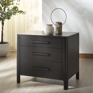 Safavieh Abbiava 3-drawer Wood Nightstand - Elegant Mahogany Design With Ample Storage For Rustic Charm Black Wood Sfv7718b