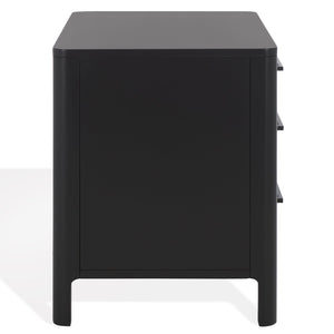 Safavieh Abbiava 3-drawer Wood Nightstand - Elegant Mahogany Design With Ample Storage For Rustic Charm Black Wood Sfv7718b