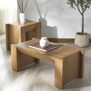Safavieh JESSANDRIA Wood Coffee Table - Handcrafted Mindi Design for Modern Living Rooms & Entertaining Spaces Natural SFV7720A