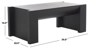 Safavieh Jessandria Wood Coffee Table - Rustic Charm And Timeless Elegance For Your Living Space Decor Black Wood Sfv7720b