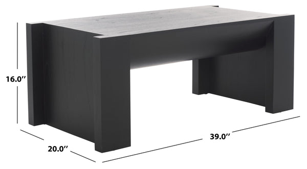 Safavieh Jessandria Wood Coffee Table - Rustic Charm And Timeless Elegance For Your Living Space Decor Black Wood Sfv7720b