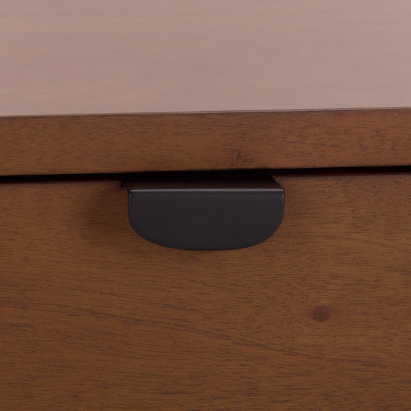 Safavieh MAYALYN 2-Drawer Nightstand in Walnut & Black - Stylish Storage for Modern Bedroom Decor Essentials SFV7722A