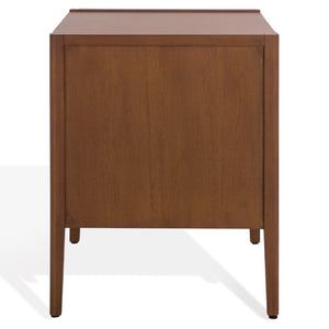 Safavieh MAYALYN 2-Drawer Nightstand in Walnut & Black - Stylish Storage for Modern Bedroom Decor Essentials SFV7722A
