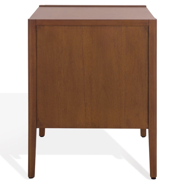 Safavieh MAYALYN 2-Drawer Nightstand in Walnut & Black - Stylish Storage for Modern Bedroom Decor Essentials SFV7722A