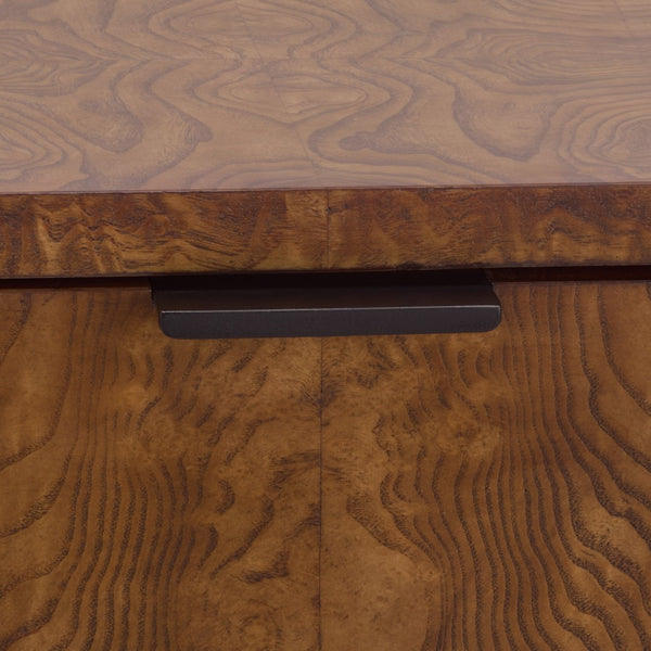 Safavieh FRANKIE Burl 2 Drawer Nightstand - Elegant Walnut & Black Metal Design for Modern Bedrooms & Living Spaces SFV7724A