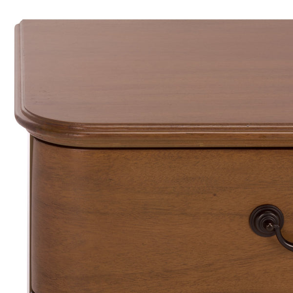 Safavieh Jessy Wood Bun Foot Nightstand - Elegant Walnut & Black Design With Ample Storage For Modern Homes Walnut ,Black Wood ,Metal Sfv7725a