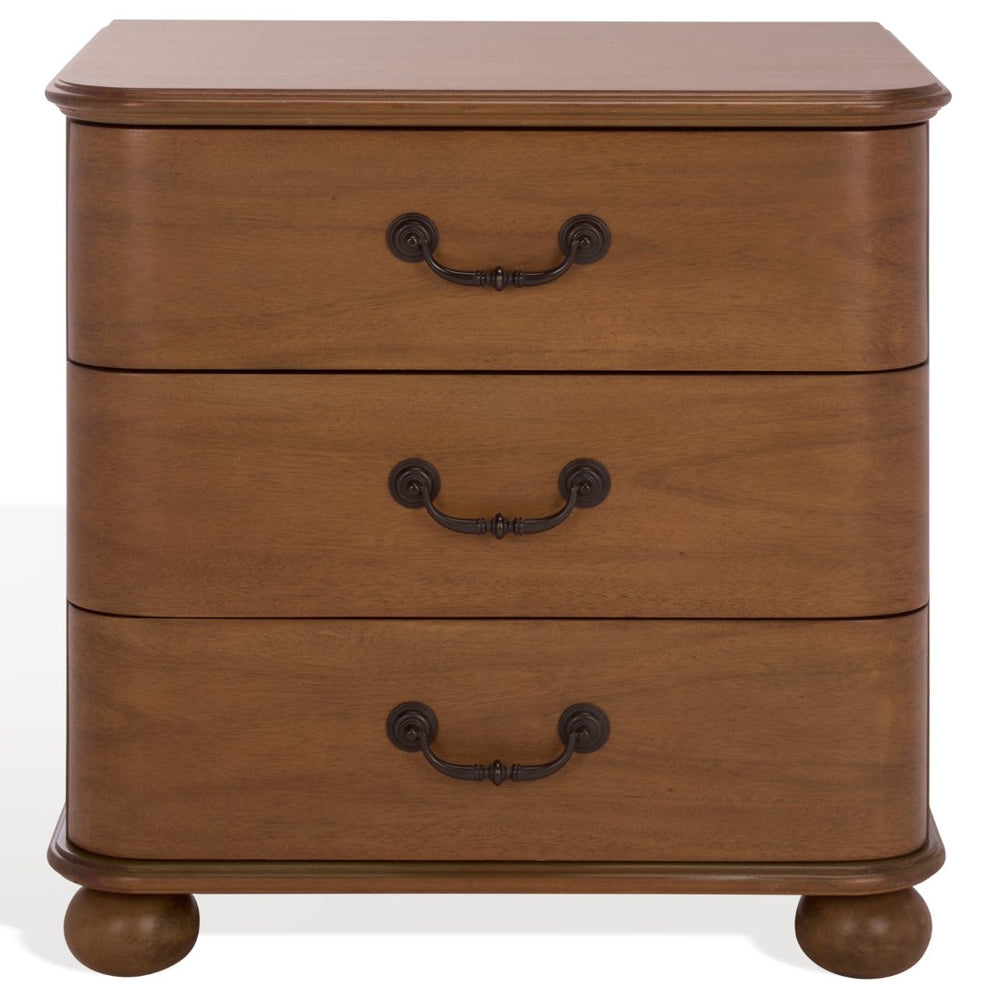 Safavieh JESSY Nightstand - Elegant Walnut & Black, Compact Storage Solution for Modern & Classic Homes SFV7725A