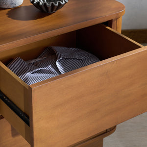 Chrysandra Solid Wood 2-Drawer Nightstand With Smooth Glides, Compact Storage & Timeless Design