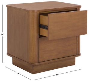 Chrysandra Solid Wood 2-Drawer Nightstand With Smooth Glides, Compact Storage & Timeless Design