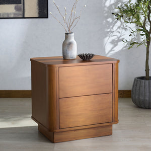Chrysandra Solid Wood 2-Drawer Nightstand With Smooth Glides, Compact Storage & Timeless Design