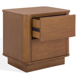 Chrysandra Solid Wood 2-Drawer Nightstand With Smooth Glides, Compact Storage & Timeless Design