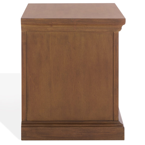 Lizzy Solid Wood 2-Drawer Nightstand With Sleek Metal Accents, Spacious Storage & Minimalist Design