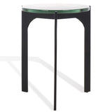 Safavieh Seymour Cast Glass Accent Table Black / Clear 16 IN W x 16 IN D x 20 IN H