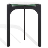 Safavieh Seymour Cast Glass Accent Table Black / Clear 16 IN W x 16 IN D x 20 IN H