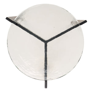 Safavieh SEYMOUR Cast Glass Accent Table - Modern Black & Clear Design with Stylish Arched Metal Legs SFV7904A