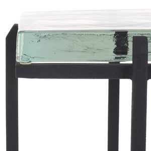 Safavieh Giabelle Cast Glass Drink Table Black / Clear 7.8 IN W x 7.8 IN D x 24 IN H
