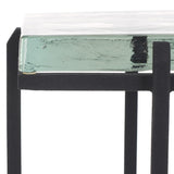 Safavieh Giabelle Cast Glass Drink Table Black / Clear 7.8 IN W x 7.8 IN D x 24 IN H