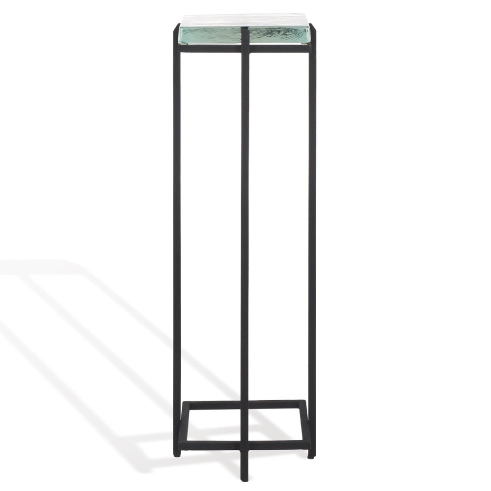 Safavieh GIABELLE Modern Cast Glass Drink Table with Sleek Black Metal Legs - Compact Accent for Any Space SFV7905A