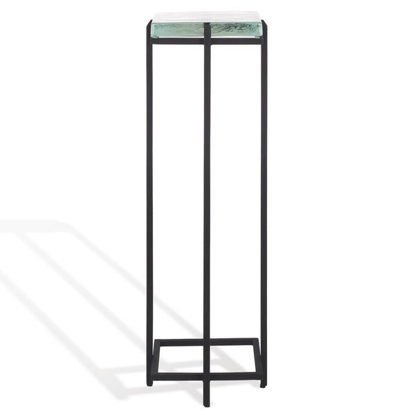 Safavieh Giabelle Cast Glass Drink Table Black / Clear 7.8 IN W x 7.8 IN D x 24 IN H