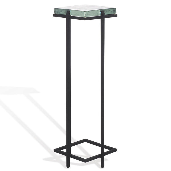 Safavieh Giabelle Cast Glass Drink Table Black / Clear 7.8 IN W x 7.8 IN D x 24 IN H
