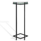 Safavieh Giabelle Cast Glass Drink Table Black / Clear 7.8 IN W x 7.8 IN D x 24 IN H