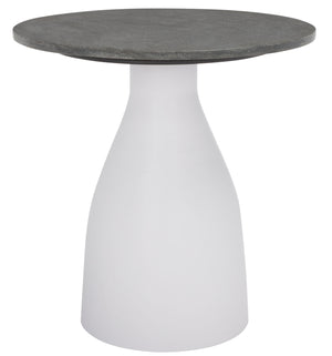 Safavieh Hannahmarie Stone Drink Table Gold / White 8.25 IN W x 8.25 IN D x 24 IN H