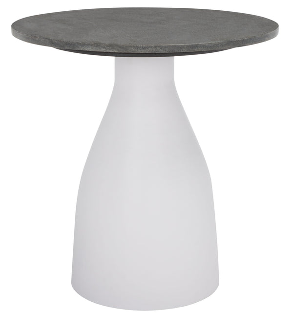 Safavieh Hannahmarie Stone Drink Table Gold / White 8.25 IN W x 8.25 IN D x 24 IN H