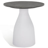 Safavieh Hannahmarie Stone Drink Table Gold / White 8.25 IN W x 8.25 IN D x 24 IN H