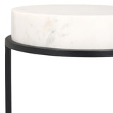 Safavieh Jennibelle Marble And Mirror Drink Table Black / White 9.5 IN W x 9.5 IN D x 22 IN H