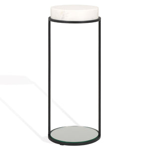 Safavieh JENNIBELLE Modern Marble & Mirror Drink Table: Luxe Black Metal Accent for Your Living Space Decor SFV7910A
