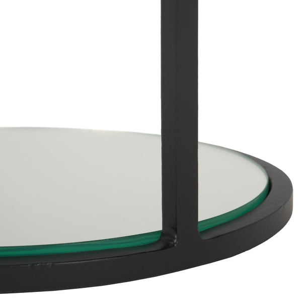 Safavieh JENNIBELLE Modern Marble & Mirror Drink Table: Luxe Black Metal Accent for Your Living Space Decor SFV7910A
