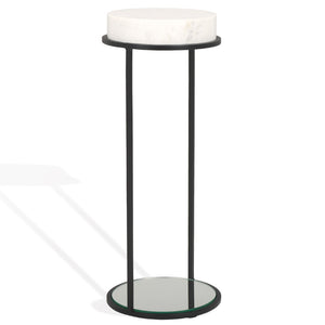 Safavieh JENNIBELLE Modern Marble & Mirror Drink Table: Luxe Black Metal Accent for Your Living Space Decor SFV7910A