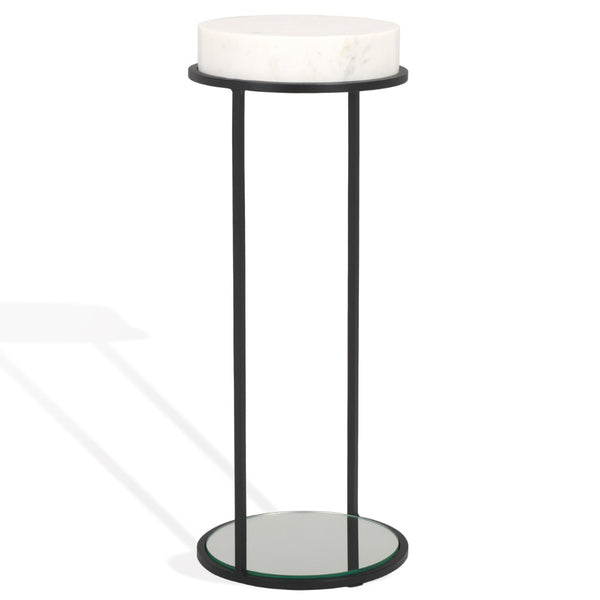 Safavieh JENNIBELLE Modern Marble & Mirror Drink Table: Luxe Black Metal Accent for Your Living Space Decor SFV7910A
