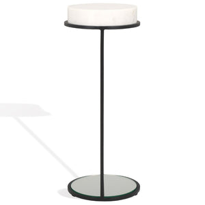 Safavieh JENNIBELLE Modern Marble & Mirror Drink Table: Luxe Black Metal Accent for Your Living Space Decor SFV7910A
