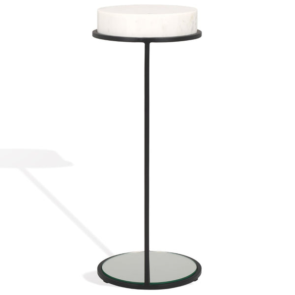 Safavieh JENNIBELLE Modern Marble & Mirror Drink Table: Luxe Black Metal Accent for Your Living Space Decor SFV7910A
