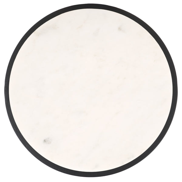 Safavieh JENNIBELLE Modern Marble & Mirror Drink Table: Luxe Black Metal Accent for Your Living Space Decor SFV7910A