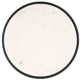 Safavieh Jennibelle Marble And Mirror Drink Table Black / White 9.5 IN W x 9.5 IN D x 22 IN H