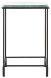 Safavieh Ferguson Cast Glass Accent Table Black / Clear 14 IN W x 10 IN D x 21 IN H