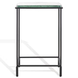 Safavieh Ferguson Cast Glass Accent Table Black / Clear 14 IN W x 10 IN D x 21 IN H