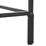 Safavieh Ferguson Cast Glass Accent Table Black / Clear 14 IN W x 10 IN D x 21 IN H